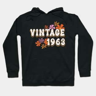 60th Birthday Vintage 1963 Womens Retro Groovy Style Hoodie